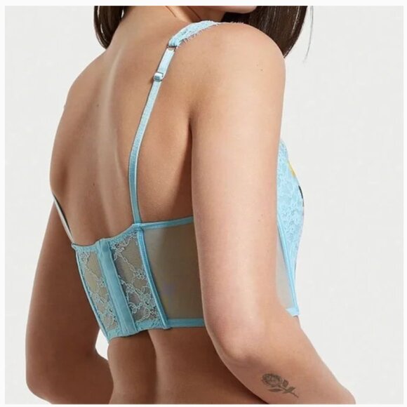 NWT Victoria's Secret Women's Large Dream Angels Lace Unlined Corset Bra Top - Picture 3 of 12